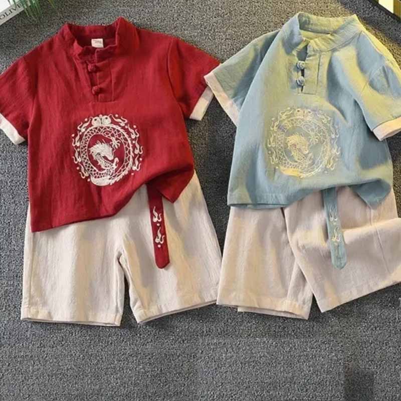 Baby Clothing Sets Boy - 어린이 전통 의류 반팔 반바지 정장