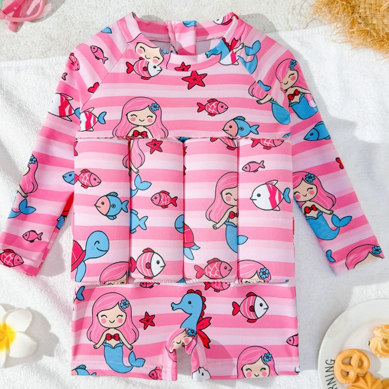 Baby Swimwear Uv - 남아 여아 플로트 수영복 긴팔 UV