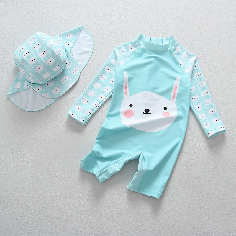 Baby Swimwear Uv - 어린이 UV UPF50 + 블루 수영복