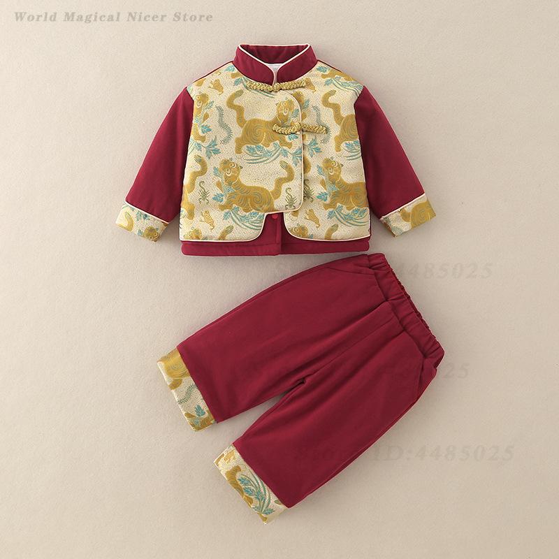 Baby Clothing Sets Boy - 가을 겨울 두꺼운 당나라 정장 어린이