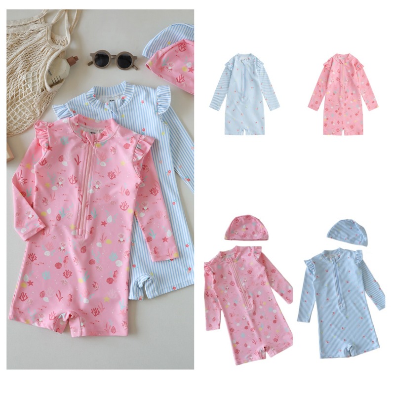 Baby Swimwear Uv - 유아용 긴팔 원피스 수영복 UPF 50