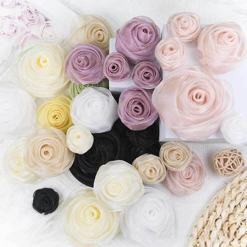 3-4.5cm 오간자 스노우 로즈 헤드 드레스 헤어 파 - Baby Clothing Designer 리뷰 및 가격
