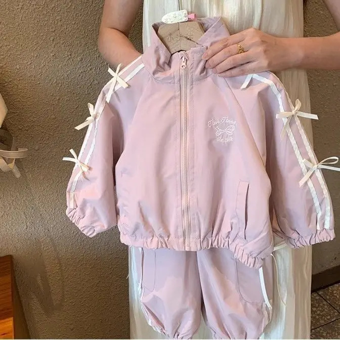 한국 스타일 여아 2종 세트 - 리본 디테일 재킷 +  - Baby Clothing Bundles 리뷰 및 가격