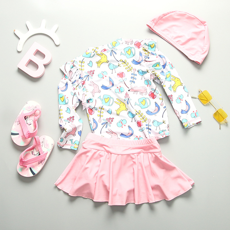 여아용 만화 수영복, 어린이 수영복, 3 피스 래시가드 - Baby Swimwear Uv 리뷰 및 가격