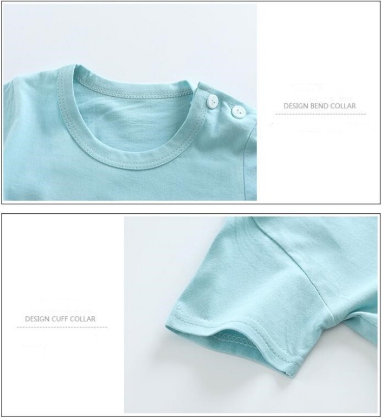 코튼 티셔츠 + 반바지 2 피스 운동복 세트 어린이 만 - Baby Clothing Bundles 리뷰 및 가격