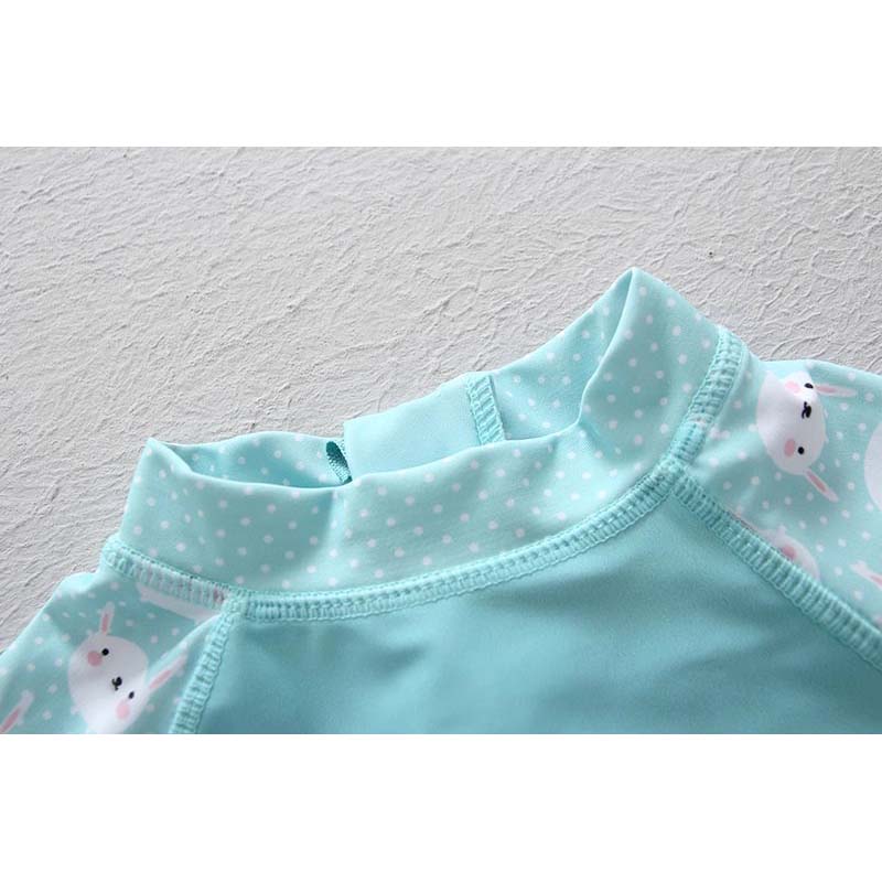어린이 UV UPF50 + 블루 수영복 소녀 모자와 토 - Baby Swimwear Uv 리뷰 및 가격