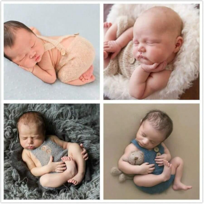 신생아 사진 소품 부드러운 모헤어 니트 롬퍼 반바지 세 - Baby Clothing Sets Boy 리뷰 및 가격