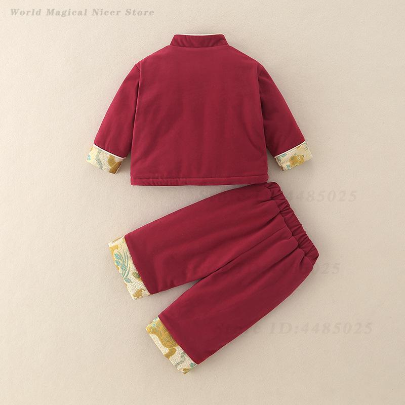 가을 겨울 두꺼운 당나라 정장 어린이 전통 중국 의상  - Baby Clothing Sets Boy 리뷰 및 가격