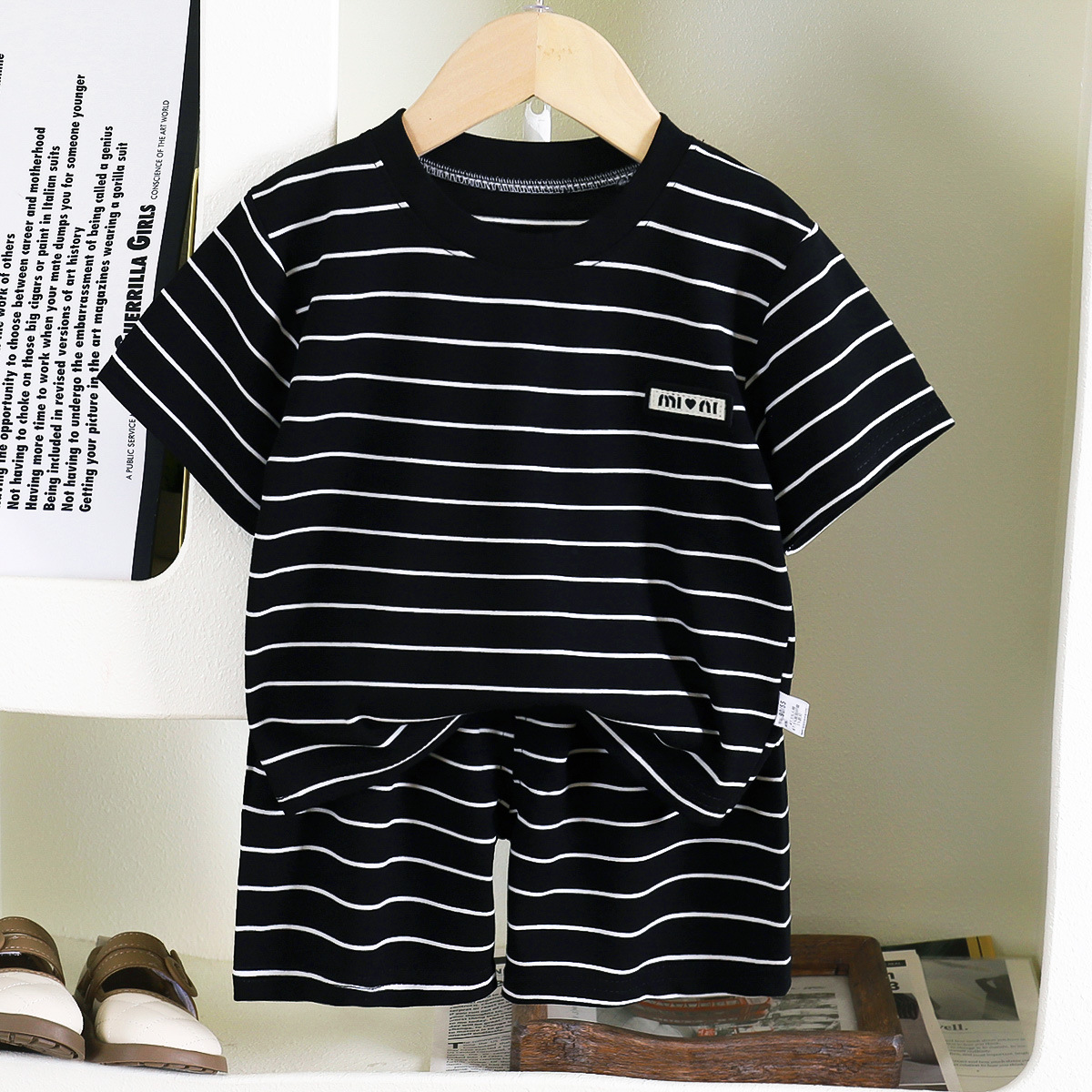 새로운 여름 어린이 상단 및 하단 의류 세트 스트라이프 - Baby Clothing Bundles 리뷰 및 가격